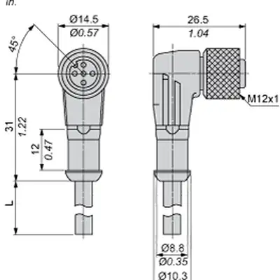 Разъем с кабелем Telemecanique XZCP1264L5