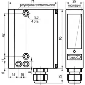 Оптический датчик ТЕКО OPR IT61P5-56-R2000-L-C