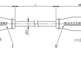 Соединительный кабель Balluff BCC M415-M415-3A-312-PX0534-100