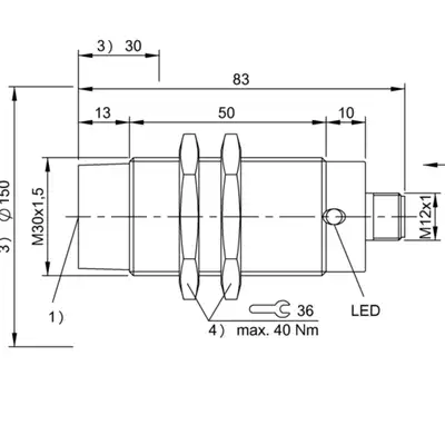 RFID головка чтения/записи Balluff BIS M-400-045-001-07-S4