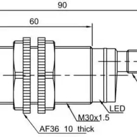 Оптический датчик LANBAO PR30S-DM5ATO-E2