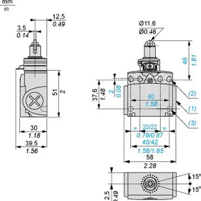 Kонцевой выключатель Telemecanique XCTR2102P16