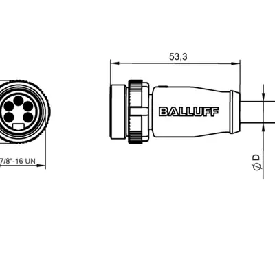 Разъем с кабелем Balluff BCC A315-0000-20-030-VS85N6-020