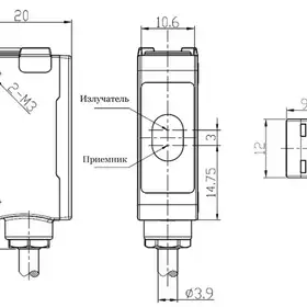 Оптический датчик LANBAO PSE-CM3DR-2M