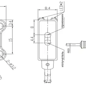 Оптический датчик LANBAO PST-YR16DPCR-F3