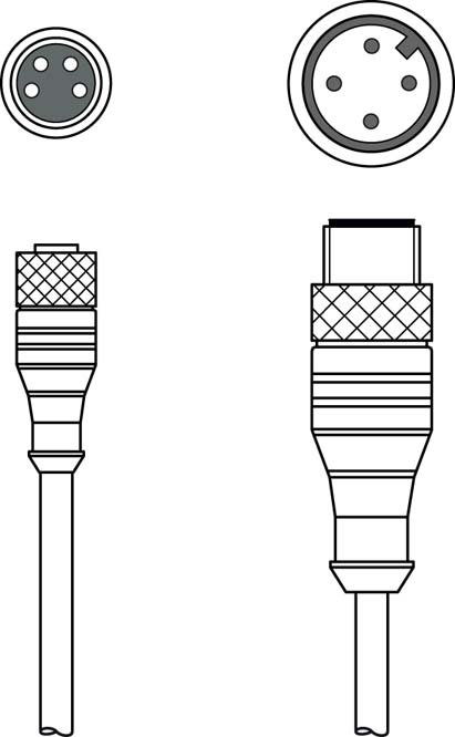 Соединительный кабель Leuze Electronic K-DS M8A-M12A-4P-0,3m-PVC