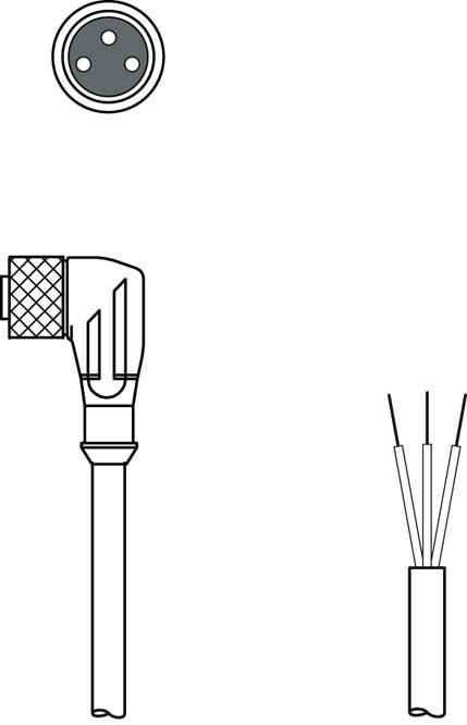 Разъем с кабелем Leuze Electronic KD U-M8-3W-P1-100-DP