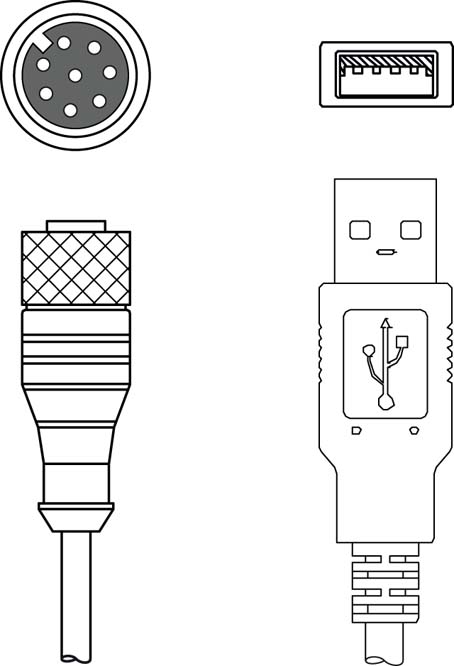 Соединительный кабель Leuze Electronic KB M12A-8P-USB-3000