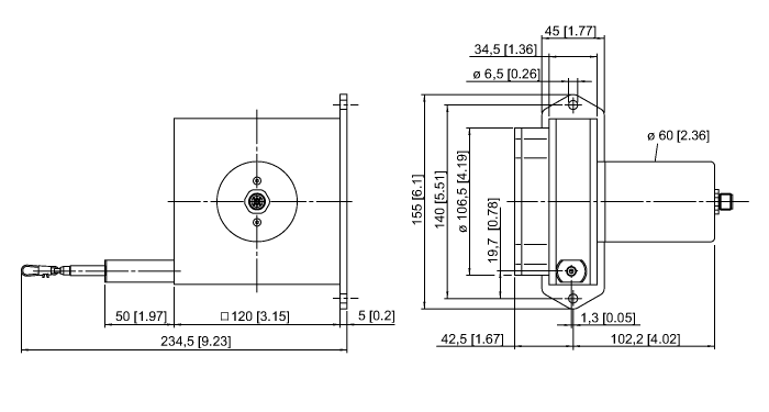 Тросиковый энкодер TURCK DW6000-155-7E-H1441
