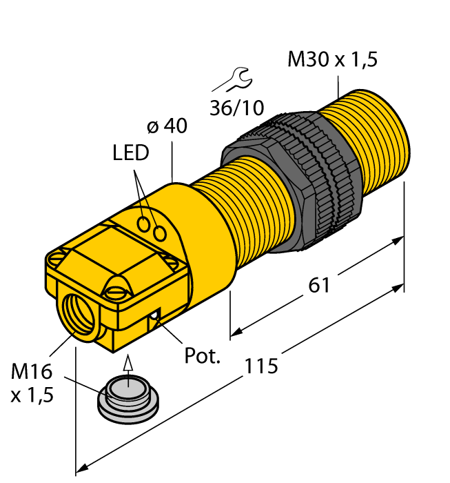 Емкостной датчик TURCK BC10-P30SR-VN4X2