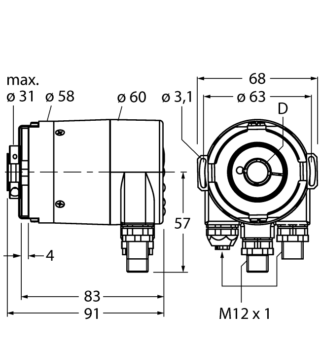 Энкодер TURCK RM-36B12E-9A28B-R3M12
