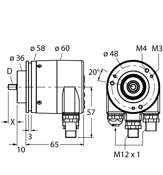 Энкодер TURCK RS-25S6C-9A16B-R3M12