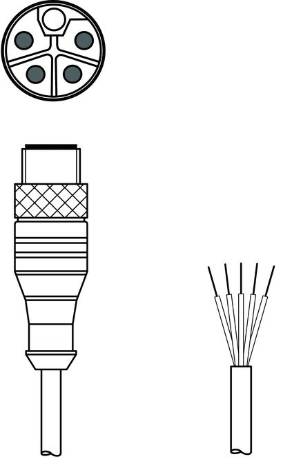 Разъем с кабелем Leuze Electronic KD PL-M12-5A-P0-250-2.5