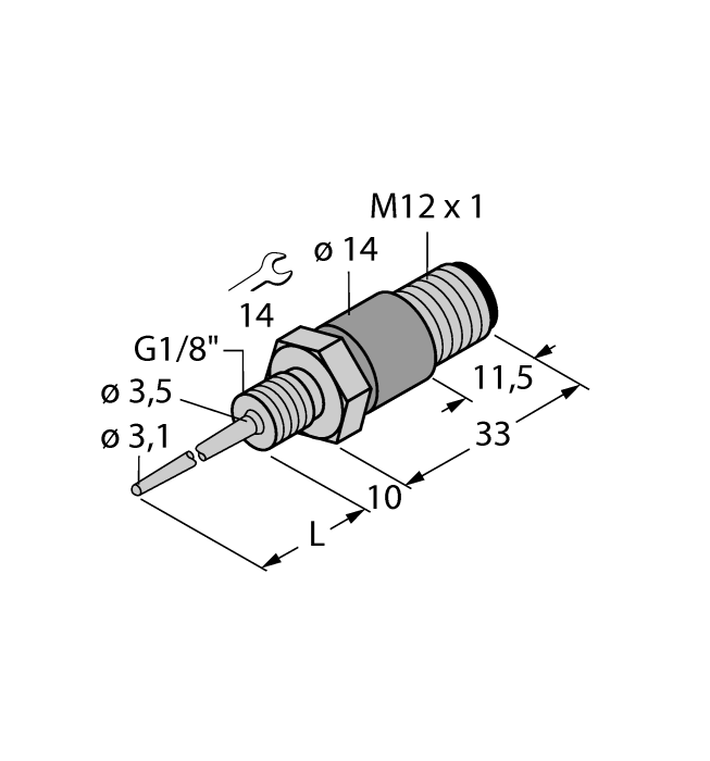 Датчик температуры TURCK TP-103A-G1/8-H1141-L013