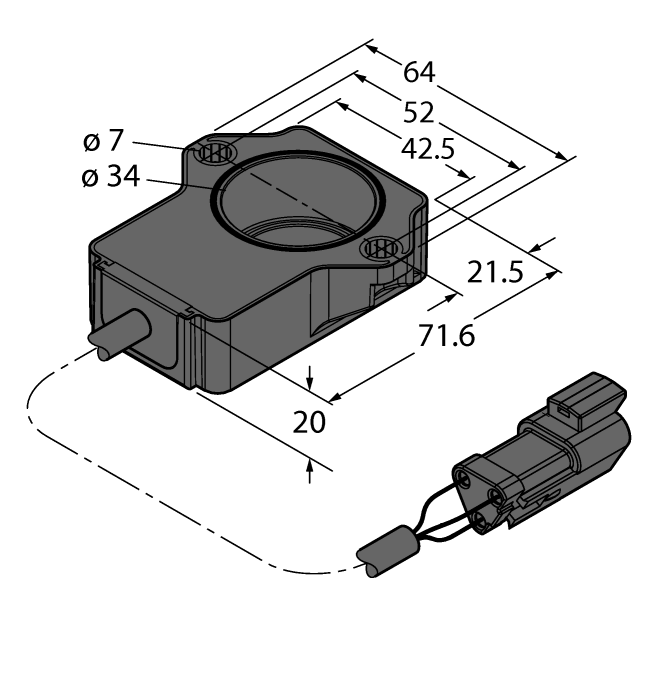 Энкодер TURCK RI240P1-QR20-LU4X2-0.15-DT04-3P