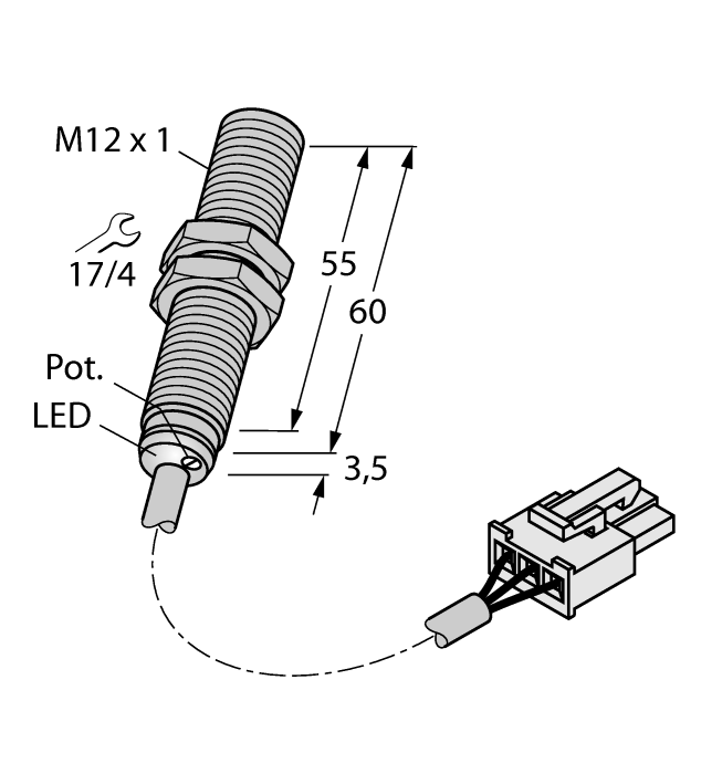 Емкостной датчик TURCK BC3-M12-AP6X/S1309