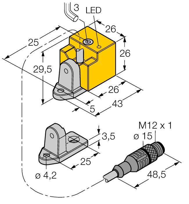 Индуктивный датчик TURCK NI15-QN26-AD4X-0.15XOR-RS4.23/S100-S1589
