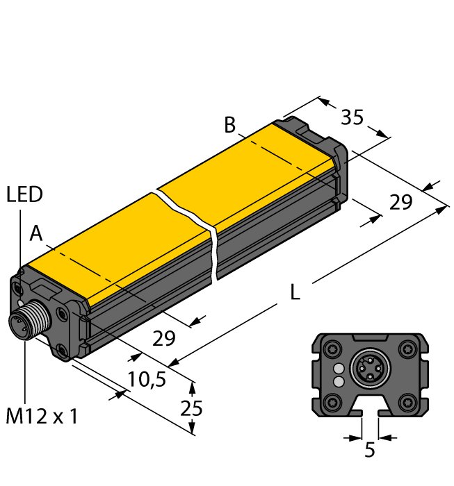 Датчик линейных перемещений TURCK LI400P0-Q25LM0-ELIUPN8X3-H1151