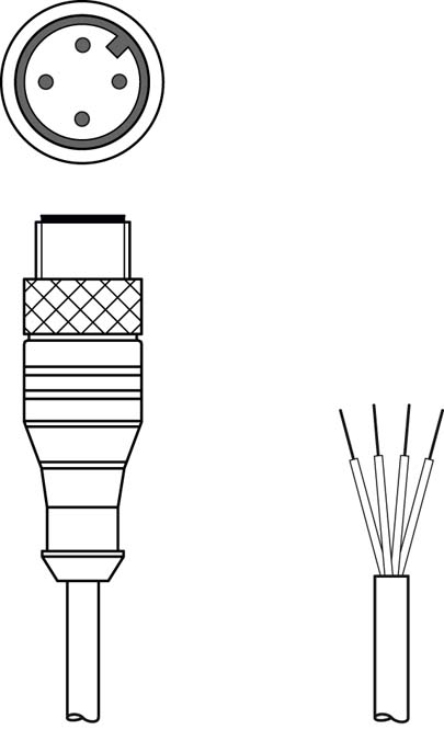 Разъем с кабелем Leuze Electronic CB-M12-2000-4GMB