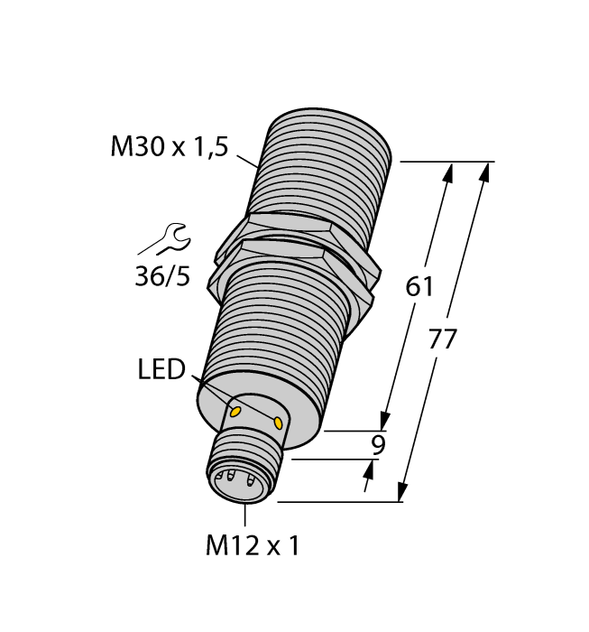 Индуктивный датчик TURCK BI10NF-EM30HE-AN6X2-H1141