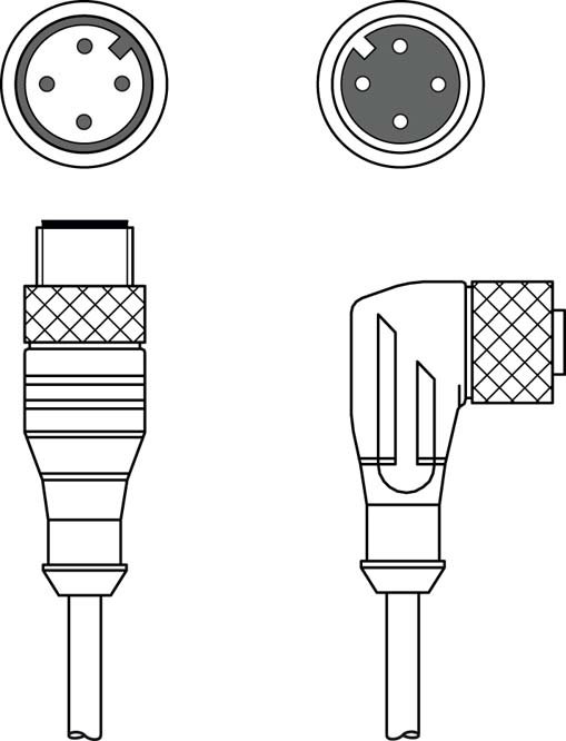 Соединительный кабель Leuze Electronic KDS U-M12-4W-M12-4A-P1-010-3DP