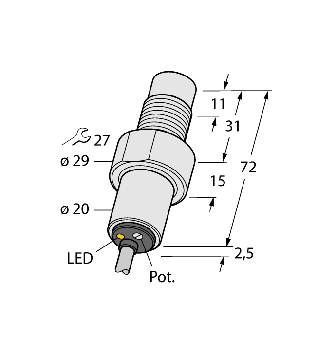 Емкостной датчик TURCK BC5-S185-AP4X-0.2-RS4T