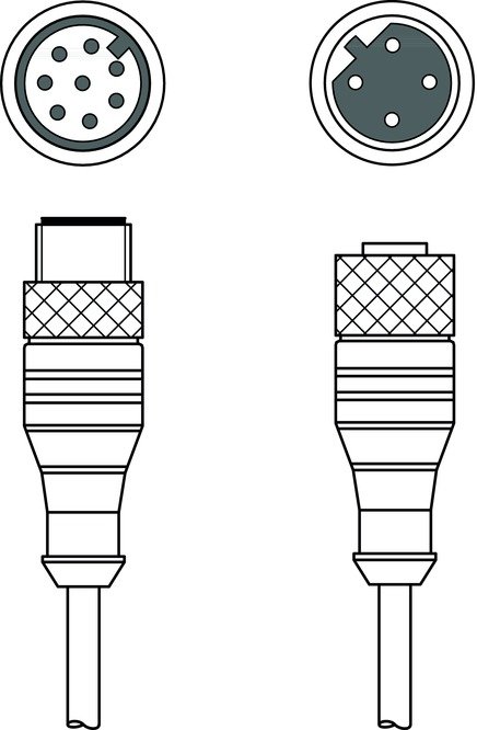 Соединительный кабель Leuze Electronic KDS PB-M12-4A-M12-8A-P0-020