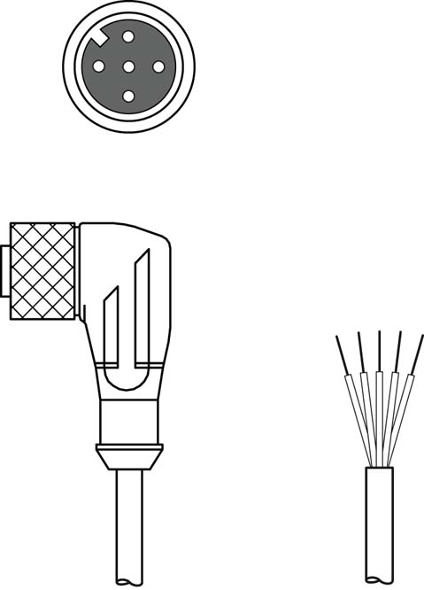 Разъем с кабелем Leuze Electronic KD U-M12-5W-P1-150-3DP