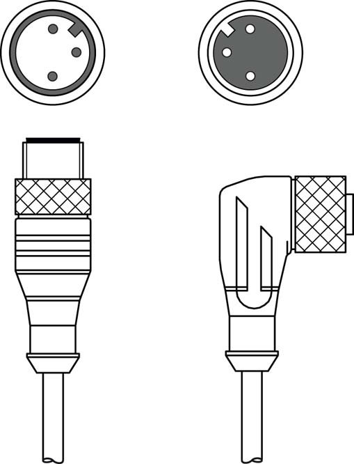 Соединительный кабель Leuze Electronic KDS U-M12-3W-M12-3A-P1-010