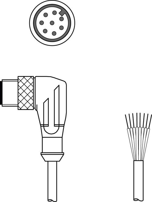 Разъем с кабелем Leuze Electronic KS U-M12-8W-P1-030