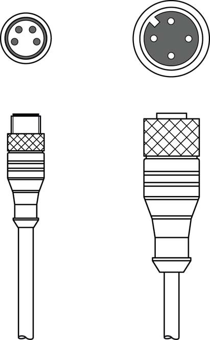 Соединительный кабель Leuze Electronic K-DS M12A-M8A-4P-0,3m-PVC