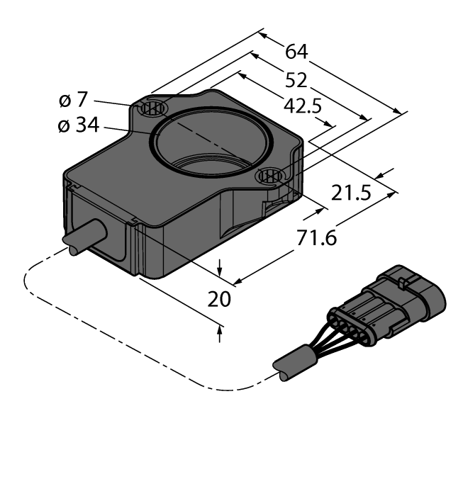 Энкодер TURCK RI90P1-QR20-LU4X2-0.24-AMP01-3P