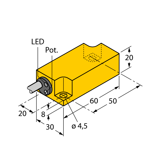 Емкостной датчик уровня TURCK BCF10-Q20L60-RP4X