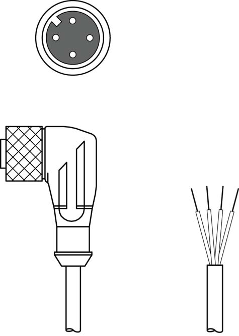 Разъем с кабелем Leuze Electronic KD U-M12-4W-V1-050-3DP