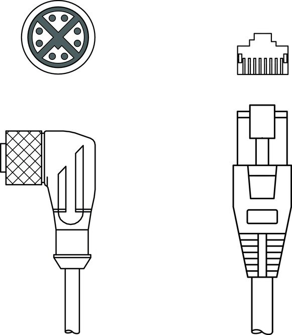 Соединительный кабель Leuze Electronic KSS GB-M12-8W-RJ45-A-P7-100