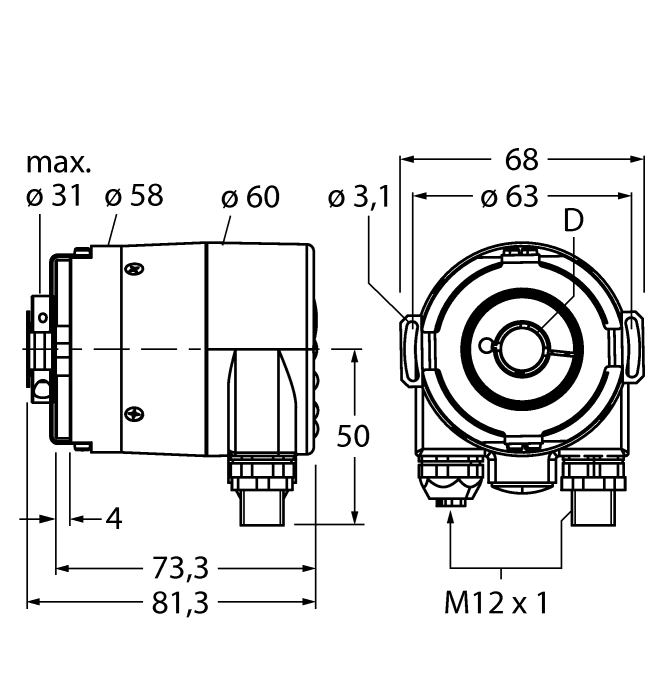 Энкодер TURCK RS-33B12E-9A16B-R3M12