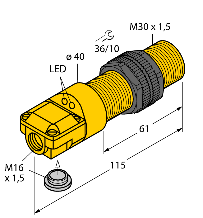 Индуктивный датчик TURCK BI10-P30SR-FZ3X2