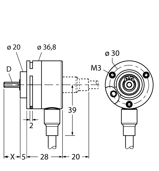 Энкодер TURCK RI-08S6S-2F360-C 1M