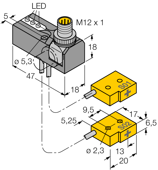 Индуктивный датчик TURCK NI2-Q6.5-0.04/0.1-BDS-2AP6X3-H1141/S34