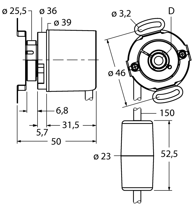 Энкодер TURCK RM-50H10E-3C24B-CT 1M