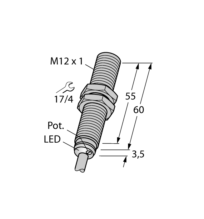 Емкостной датчик TURCK BC3-M12-AP6X/S90/3GD 15M