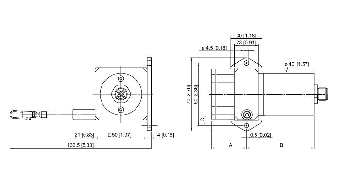 Тросиковый энкодер TURCK DW500-70-PA-H1441