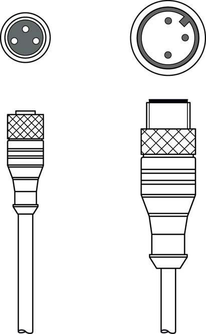 Соединительный кабель Leuze Electronic KDS U-M8-3A-M12-3A-V1-010