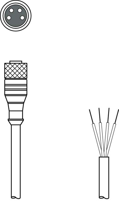Разъем с кабелем Leuze Electronic K-D M8A-4P-10m-FAB