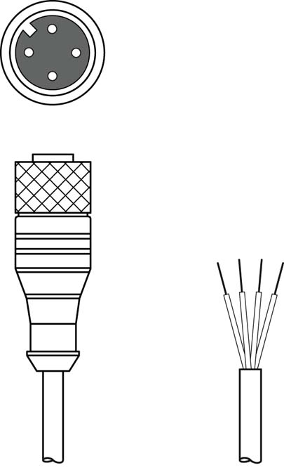 Разъем с кабелем Leuze Electronic KD U-M12-4A-P1-050